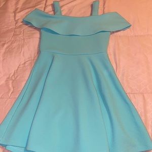 Teal tank off the shoulder dress